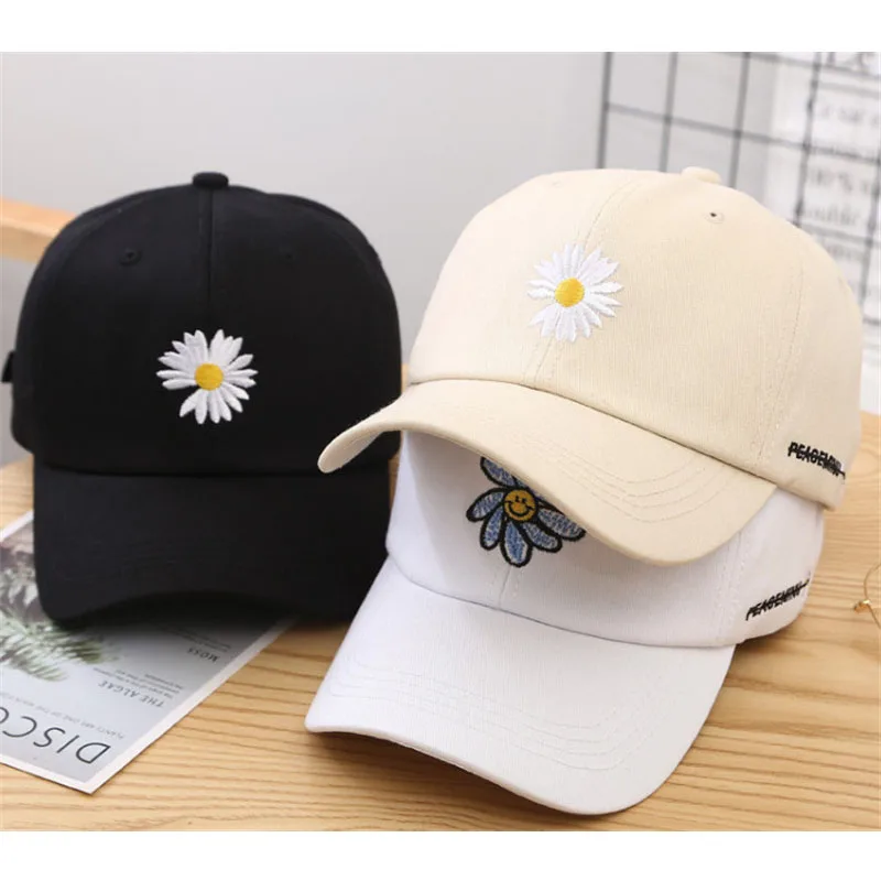 

KPOP G-Dragon Embroidery Daisy PEACEMINUSONE Baseball Cap Visor Adjustable Cap Sunscreen Hat Fans Collection c71
