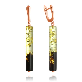 

Earrings from silver with Amber Green