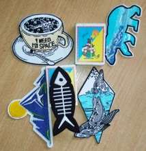 DIY Adventure Travel Patches For Clothing Mountain Camping Badge Space Stripe Iron On