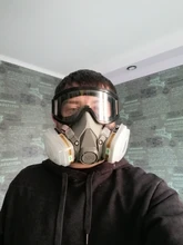 Máscara de Gas 8 en 1 con gafas de seguridad, respirador de Gas de media cara para pintura, pulverización, pulido, seguridad en el trabajo, 6200