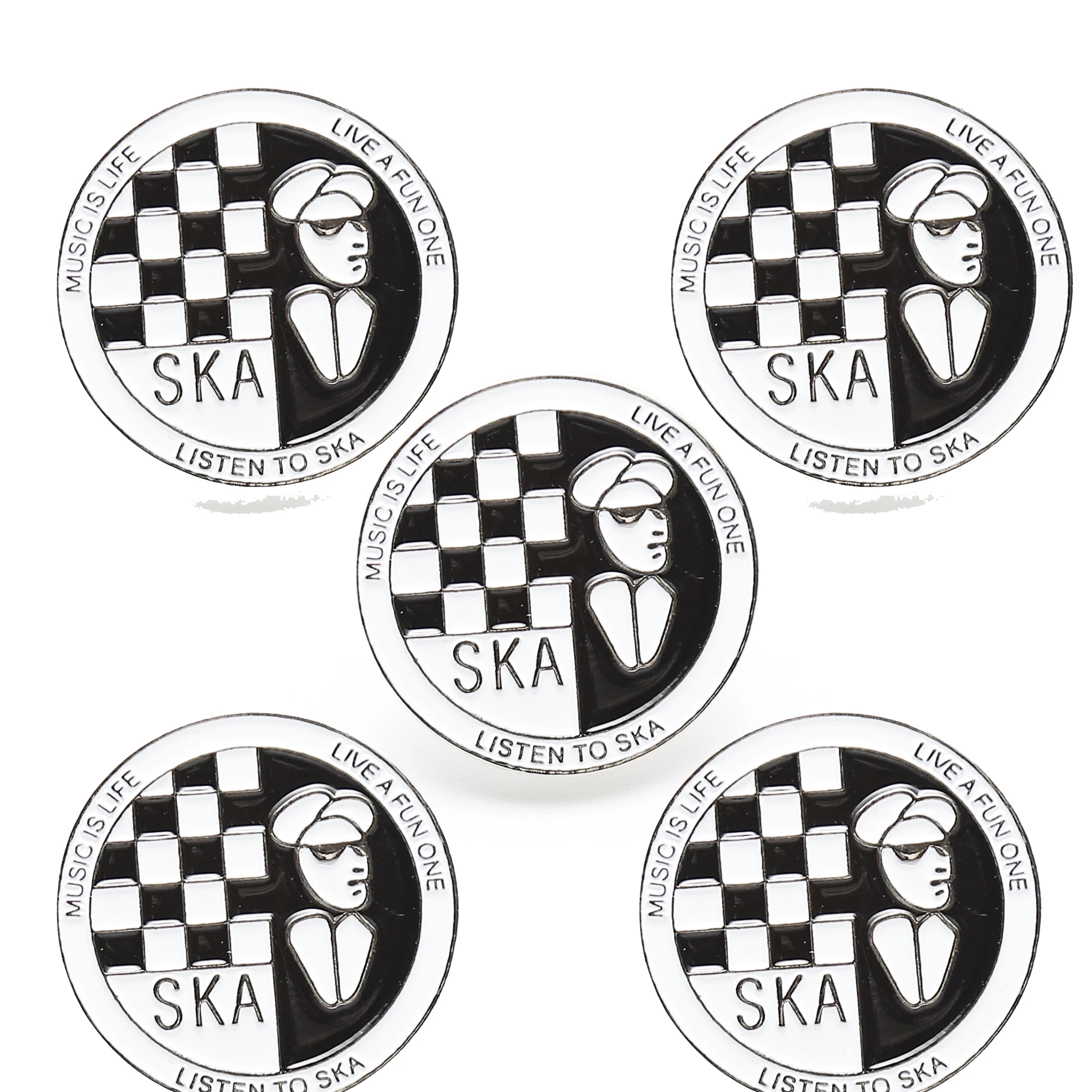 В партии 5 шт. Ska Man Mod моды с лацканами включающий кепку галстук на булавке значок