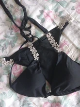 In-x-bikini con diamantes brillantes para mujer, bañador Sexy con cuello halter de realce, traje de baño de cristal para mujer, bikini brasileño 2020