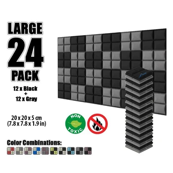 

Arrowzoom 24 pcs 7.8" x 7.8" x 1.9" Color Combination Hemisphere Grid Tile Studio Sound Absorbing Panel Acoustic Foam Treatment