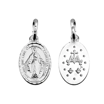 

Medal 925 sterling silver m. Miraculous Virgin 17mm. Oval unisex