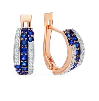 

Gold earrings with sapphires and diamonds sunlight sample 585