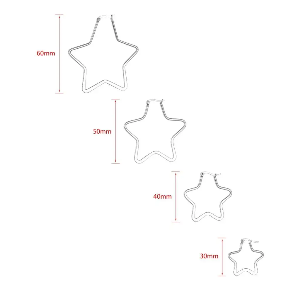 earrings 4 Pairs Korea Simple Five-pointed Star Earrings Fashion jewelry simple earrings small Star ear ring for women - Окраска металла: earrings