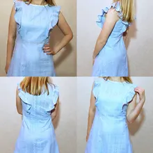 VITIANA-vestido Midi informal para mujer, vestido largo Midi liso en blanco y azul con encaje, sin mangas, elegante para fiesta de verano, 2018
