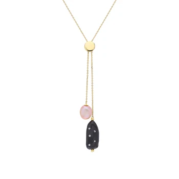 

Silver necklace with zirconium, pearls and cubic zirconium sunlight sample 925