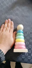 Torre Hanói de arco iris, anillo de torre de bloques niños Montessori Educación Temprana de puzle juguetes de bebé regalo ZXH