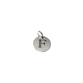 

Pendant 925 sterling silver m smooth 12mm. Disc letter F open handle [AA7756]
