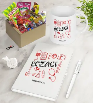 

Personalized Pharmacist Nostalgic Lezzetler Notebook Pen Mug Gift Seti-2
