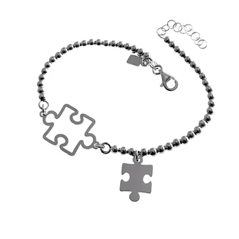 

Law silver bracelet 925m 18cm. Reason puzzles openwork smooth balls clasp women [AC1263]