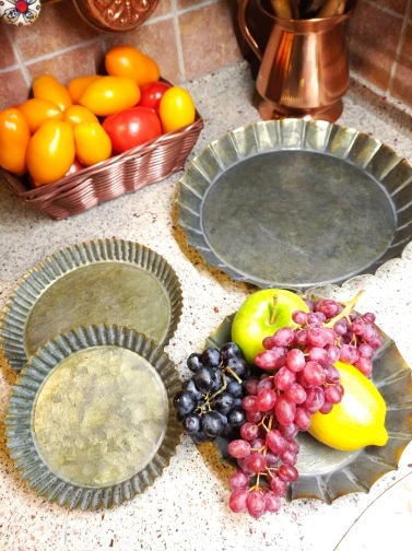 Antique Handcrafted Circle Metal Tray photo review