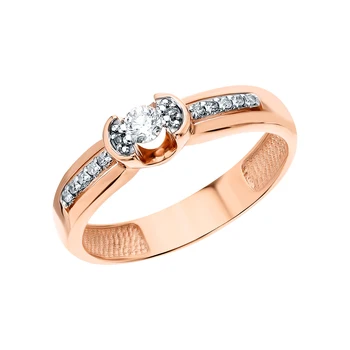 

Gold ring with diamonds sunlight sample 585