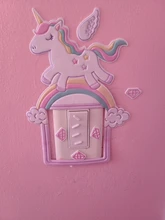 Pegatina 3D de unicornio para decoración de habitación, pegatinas luminosas de dibujos animados, carcasa para interruptor del hogar, enchufe de luz de pared, decoración