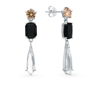 

Silver earrings with cubic zirconia sunlight sample 925