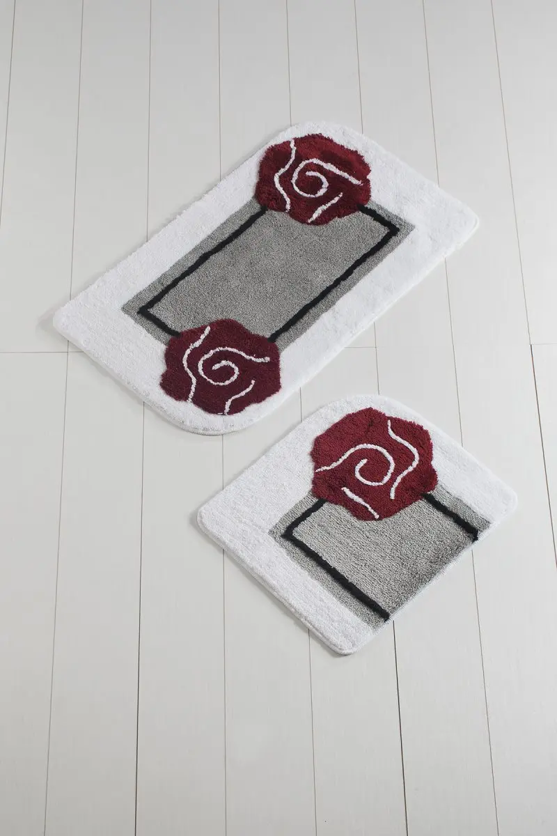 Коврики для ванной нескользящие Противоскользящие коврики Нескользящие противоскользящие серые 2'Li набор 60X100 см-50X60 см