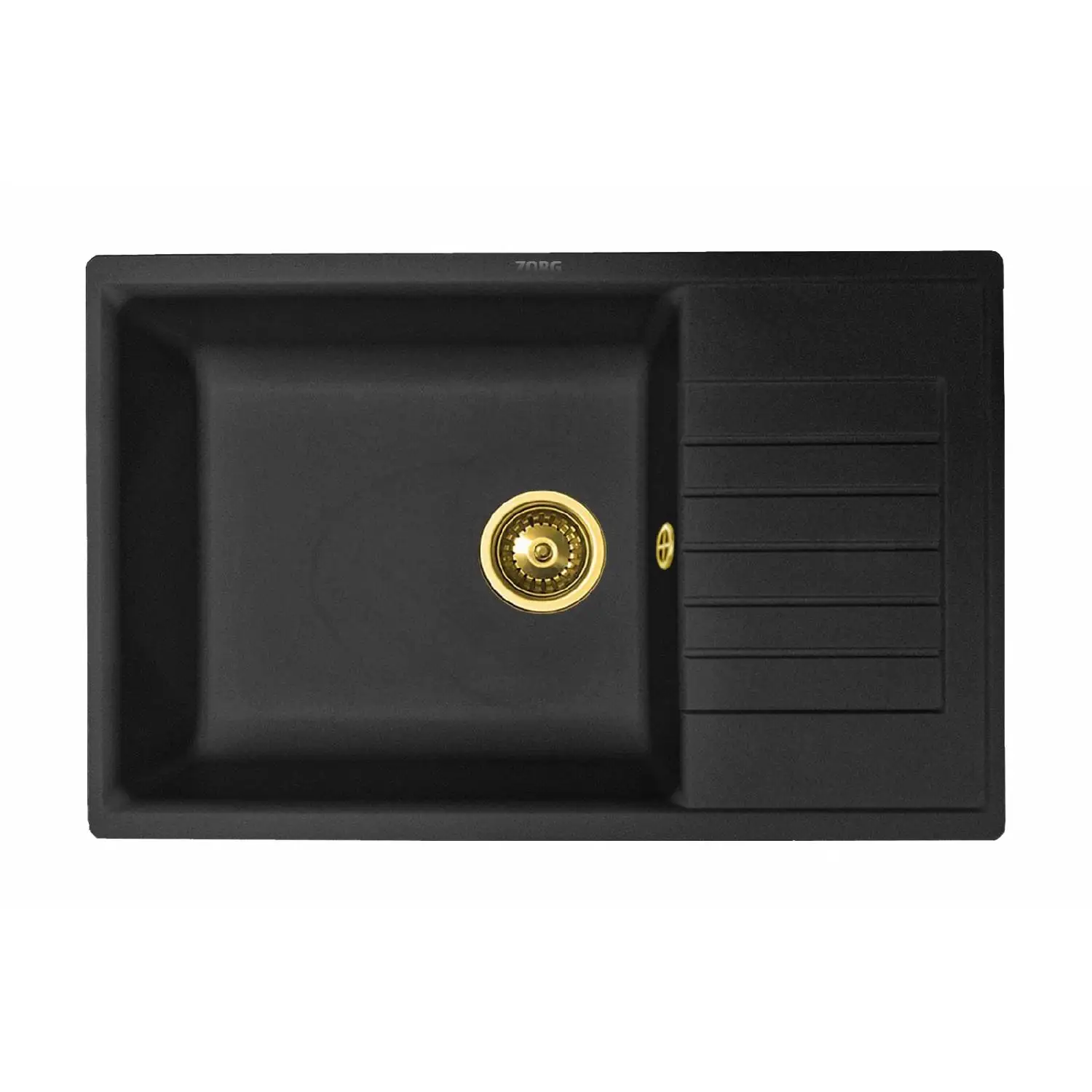Мойка для кухни ZorG Sanitary GR 780 BLACK BRONZE (черная, с крылом, кварц)