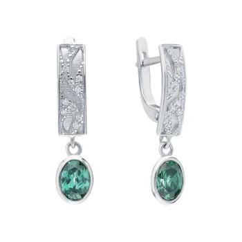 

Silver earrings with cubic zirconia sunlight sample 925