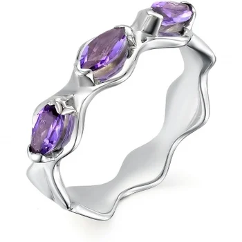 

Alcor ring with 3 Amethyst from silver