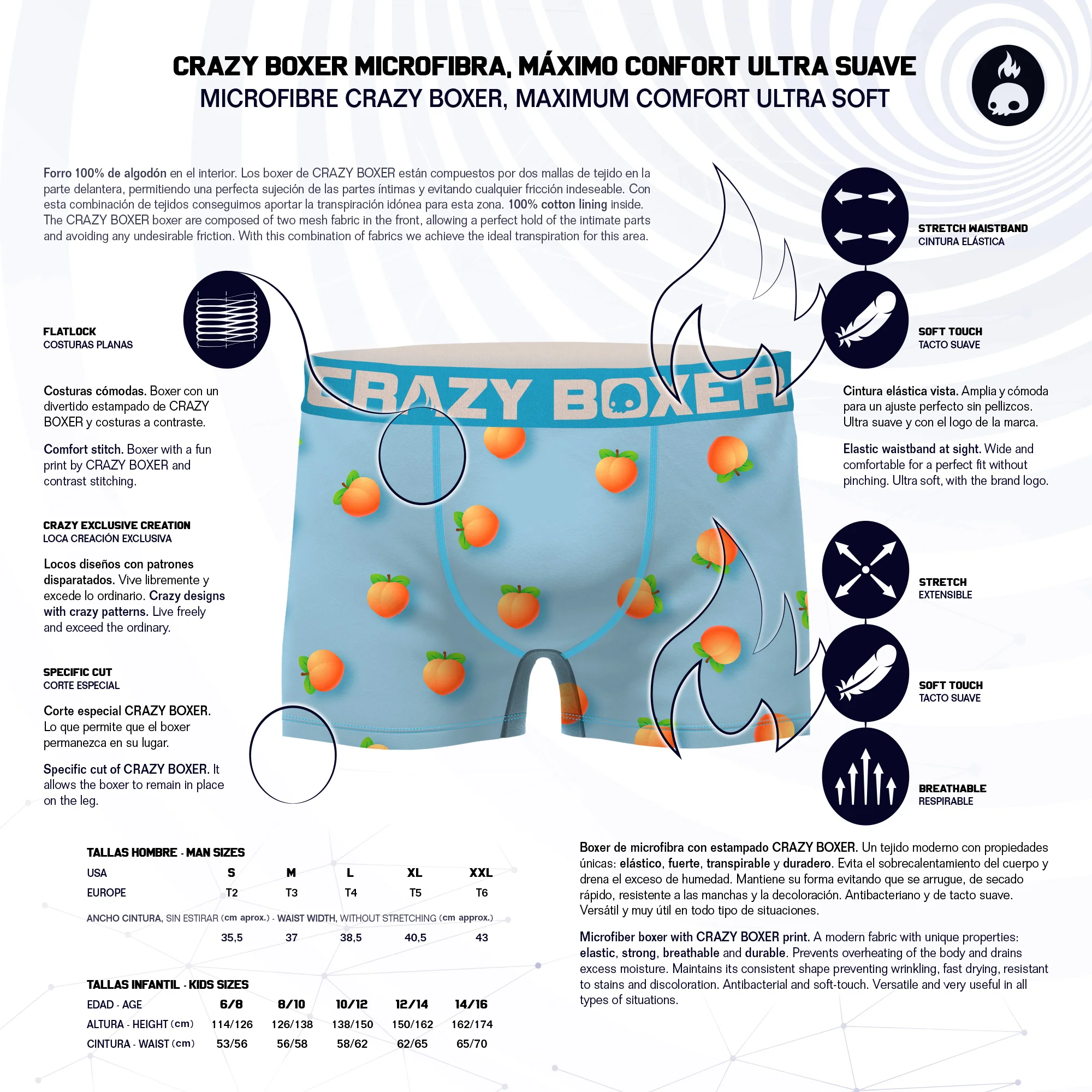 CRAZY BOXER Нижнее белье Боксеры Тип штамповки 8 моделей на выбор