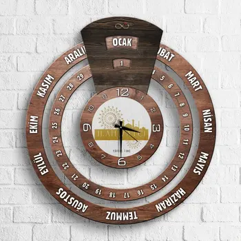 

Personalized Professional İlahiyatçı Infinite Mayan Calendar Wooden Wall Clock-4