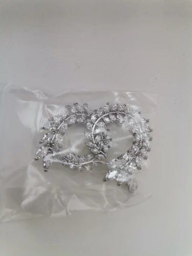 Luxury Olive Branch Cubic Zirconia Stud Earrings For Women White Gold Color Trendy Earrings Earrings Gift E119 