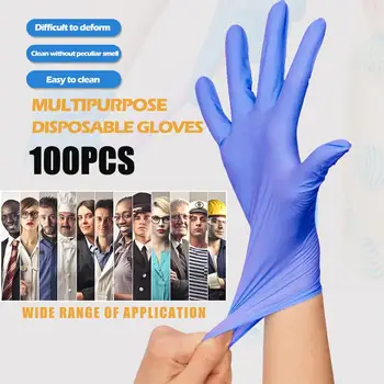 

100pcs/set Dustproof Laboratory Garden Gloves Disposable Nitrile Gloves Laboratory Nail Art Anti-Static Gloves