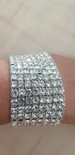 Pulsera elástica con diamantes de imitación de cristal para mujer, brazalete de oro ostentoso, joyería nupcial para boda, 4/5/8 filas