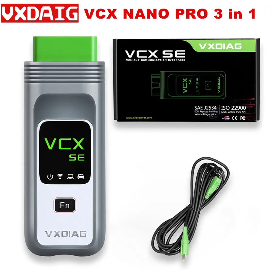 Диагностический инструмент VXDIAG VCX NANO PRO OBD2 с 3 бесплатными авторизаторами для