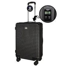 Чемодан на колесах PROFFI TRAVEL "TOUR QUATTRO SMART" 24' пластиковый средний 68,5x45x25, ЧЕРНЫЙ c весами в ручке, M