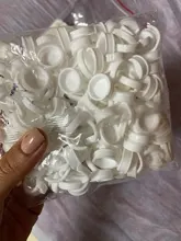 Anillos de pegamento desechables para pigmento de Microblading, tinta de tatuaje S/M/L, accesorios de maquillaje para cejas, pegamento para extensión de pestañas, tazas, 100 Uds.