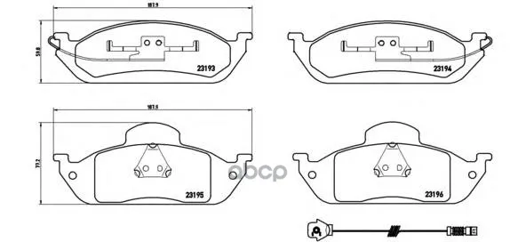 P50039_=697 01=708 001b-Sx=573034b!Колодки Дисковые П Mb W163 2.3/3.2/2.7cdi 98 Brembo P50039 Brembo арт. P50039
