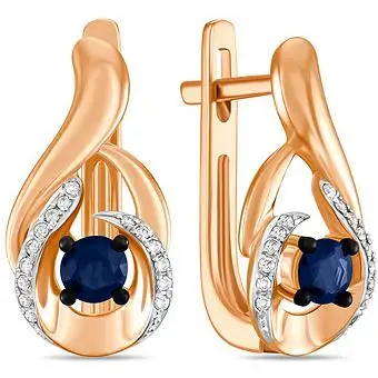 

Lucas gold earrings with sapphires and diamonds in red gold
