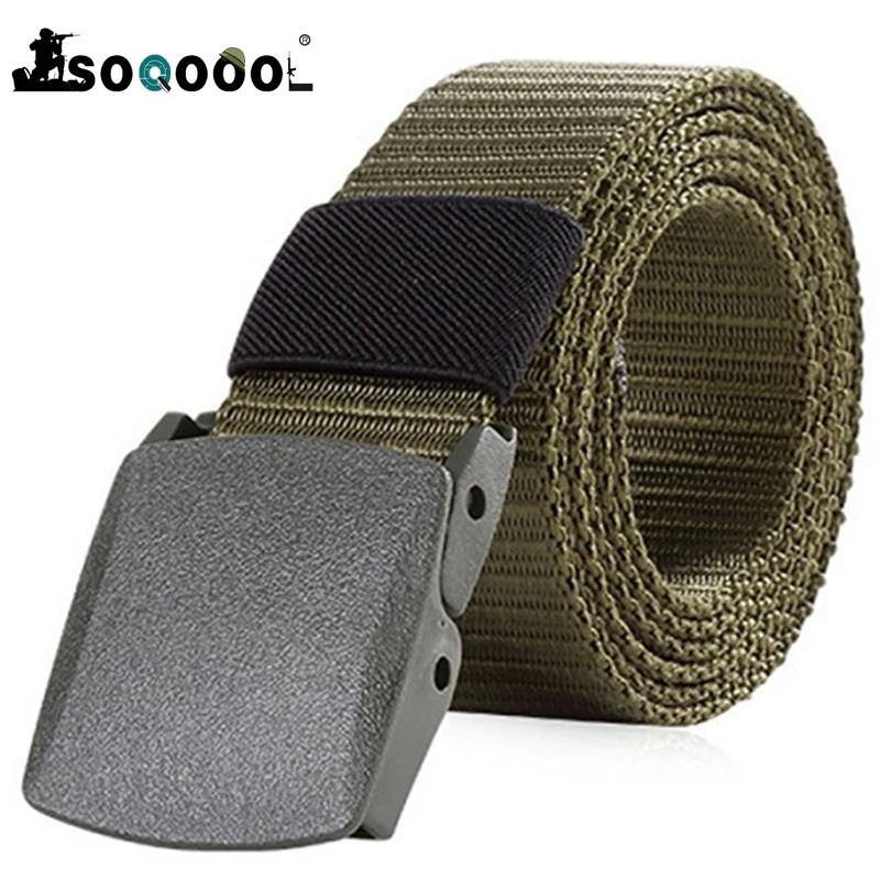 

SOQOOOL Military Tactical Nylon Belt Men Army Combat Heavy Duty Adjustable Belt Male Casual Automatic Plastic Buckle Belts