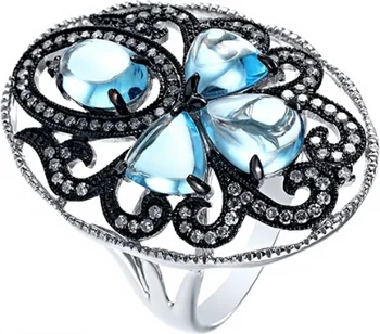 

Jay VI ring with Topaz and diamonds in white gold