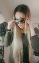 SARLA-Extensión de cabello sintético para mujer, Falso largo postizo corto y recto, sin Clip, Halo, Rubio