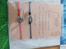 2 unids/set corazón Árbol de la vida encanto pulseras uno para ti, uno para mí cadena negra trenzado pulsera de pareja para hombres mujeres Tarjeta de deseos