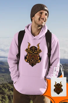 

Angemiel Wear Samurai Pig Pink Male Hooded Sweatshirt Bags Kombin