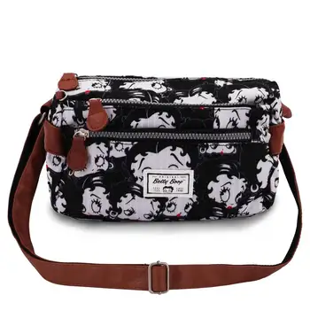 

BETTY BOOP Noir handbags shoulder bag, main compartment, two pockets frontals and ONE back with zipper, Black