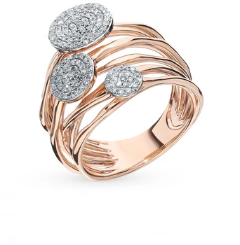 

Gold ring with diamonds sunlight sample 585