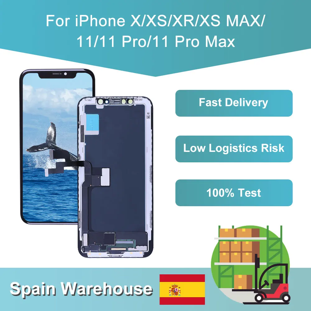 

Elekworld,para la pantalla del iphone X,XR XS XS Max 11 Pro Max OLED LCD Screen,Dispaly Digitizer Replacement Assembly