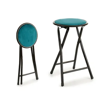

Folding Stool Blue Velvet Metal Metal (30 x 45,5 x 30 cm)