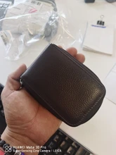 Cartera Vintage de cuero genuino para hombre, Tarjetero con bloqueo RFID, cremallera, funda protectora de bolsillo, 2021