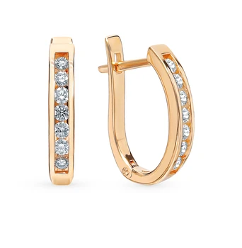 

Gold earrings with diamonds sunlight sample 585
