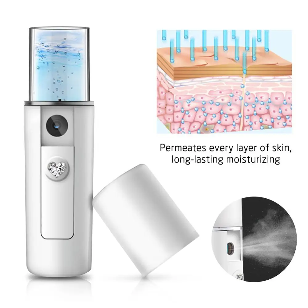 Facial Moisturizing Beauty Instrument USB Charging Portable Nano Mist Spray Handy Atomization Mister Device Face Steamer Tool