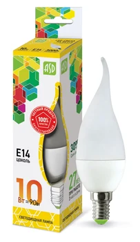 

LED lamp LED CANDLE IN THE WIND-standard 10 W V E14 3000 900Лм ASD