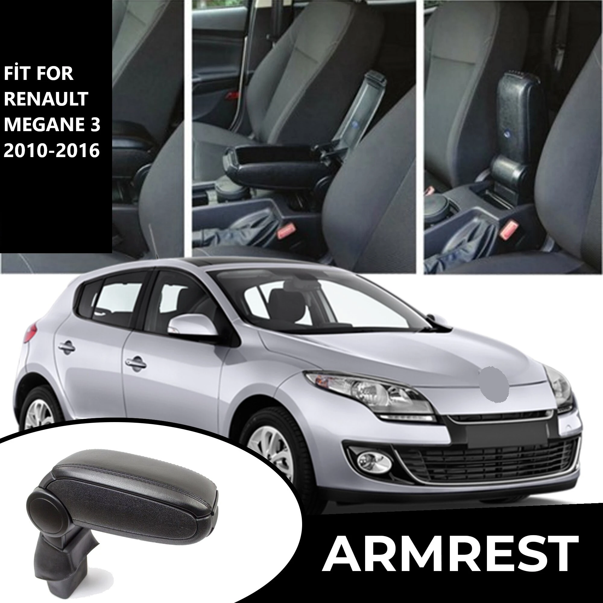 negro para Renault 3, caja de consola central de coche accesorios interiores, 2010 2016 asientos|Reposabrazos| - AliExpress