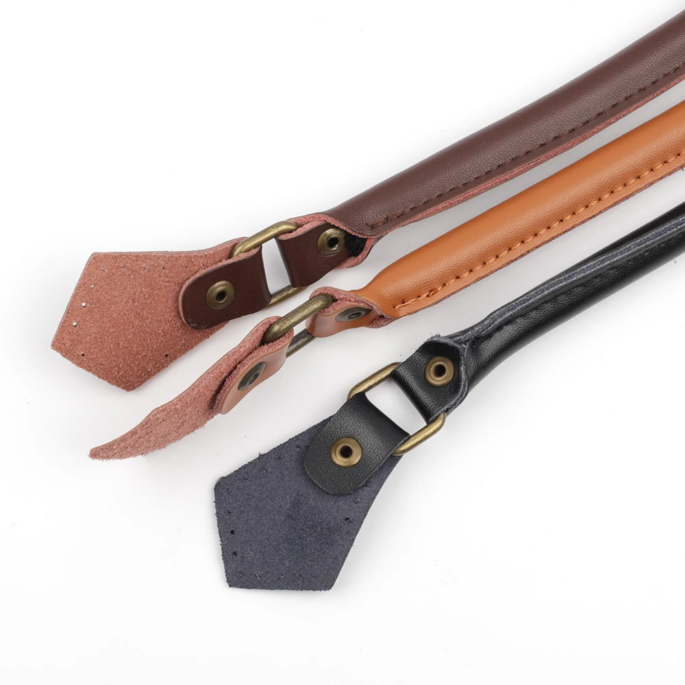 2Pcs Leather Bag Straps Handle Straps Real Cow Leather Bag Handles for DIY Bag Parts Genuine Leather Bag Straps Replacement