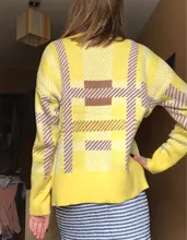 Sweaters Cardigans Checkered Plaid Colorfaith Korean Fashionable Women's Knitwears Buttons